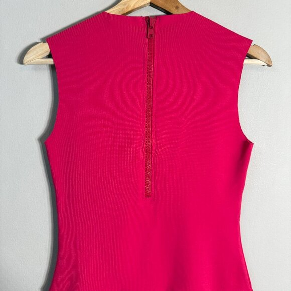 Maje Eyelet Scuba Fit & Flare Mini Dress Women's 2 Medium Pink Cocktail Party - Picture 10 of 13